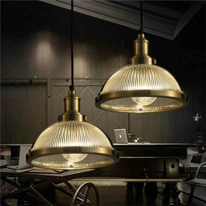CHCH Vintage Loft-Style Elegant Glass And Iron Detail Vintage Pendant Light For Home Decor Lighting Fixtures B