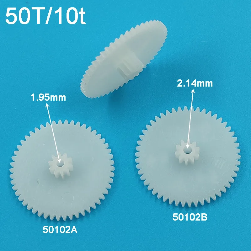 

50102A 50102B 0.5M Gears OD26mm 50 Teeth 10 Teeth 2mm Hole Plastic Double-Layer Gear Toy Accessories 50+10T