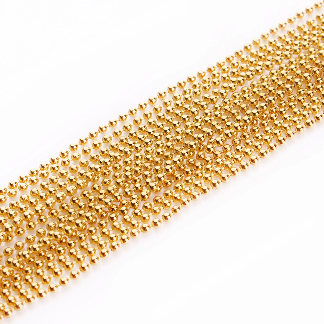 LINSOIR 10m/lot 1.2-3.2 mm  Ball Bead Chain Bulk Gold Silver Color Bracelet Necklace Chains For Diy Jewelry Making F680