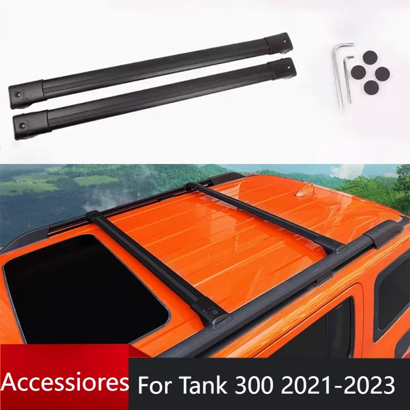 For WEY GWM Tank 300 Luggage Rack Cross Bar Aluminum Roof Rack Expansion Decorative Off-road Modification Accessories