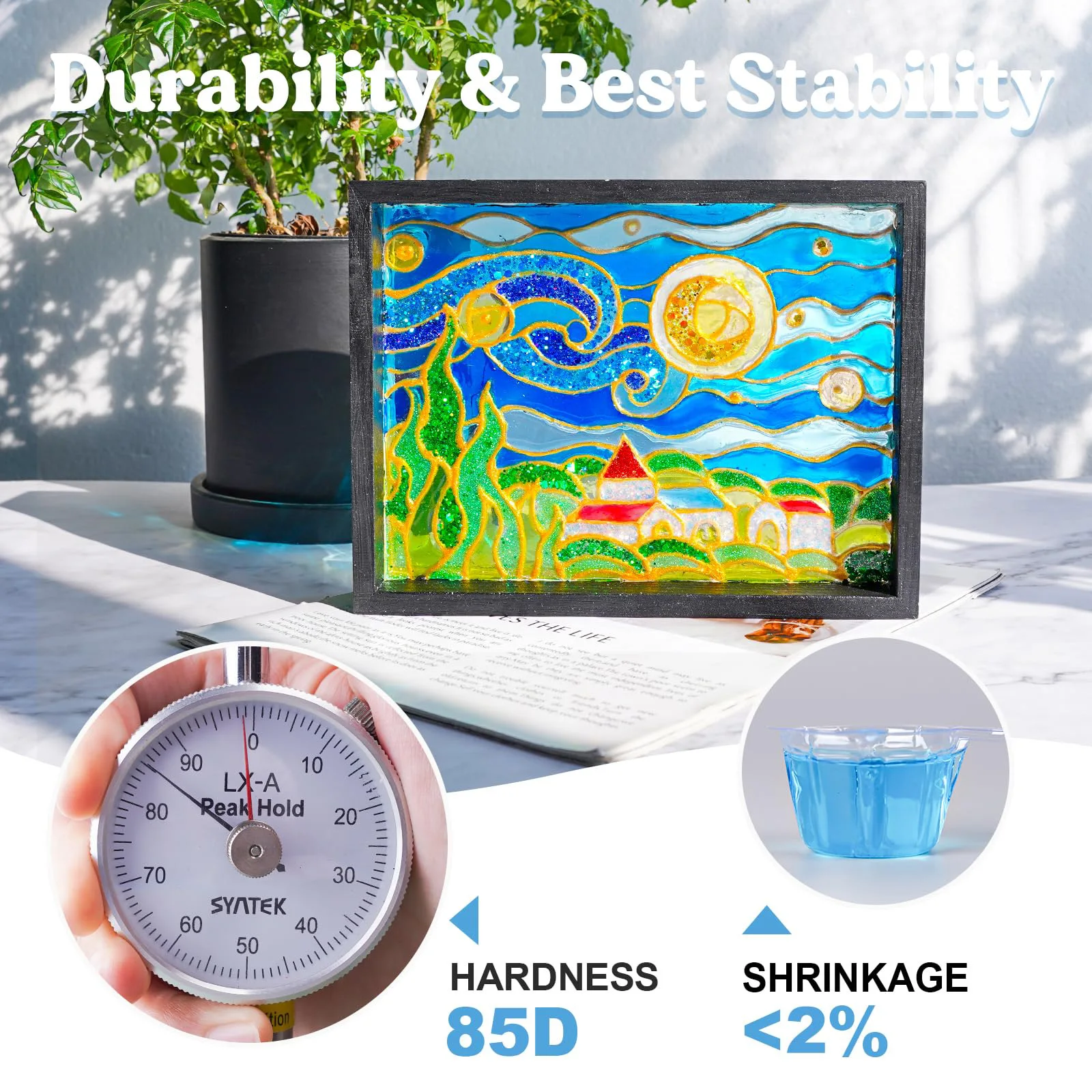 UV-Kleber-Set mit Licht, kristallklarer, schnell aushärtender Harzklebstoff für DIY-Bastelarbeiten, Schmuckherstellung & Glasreparatur, wasserdicht – Detail 5