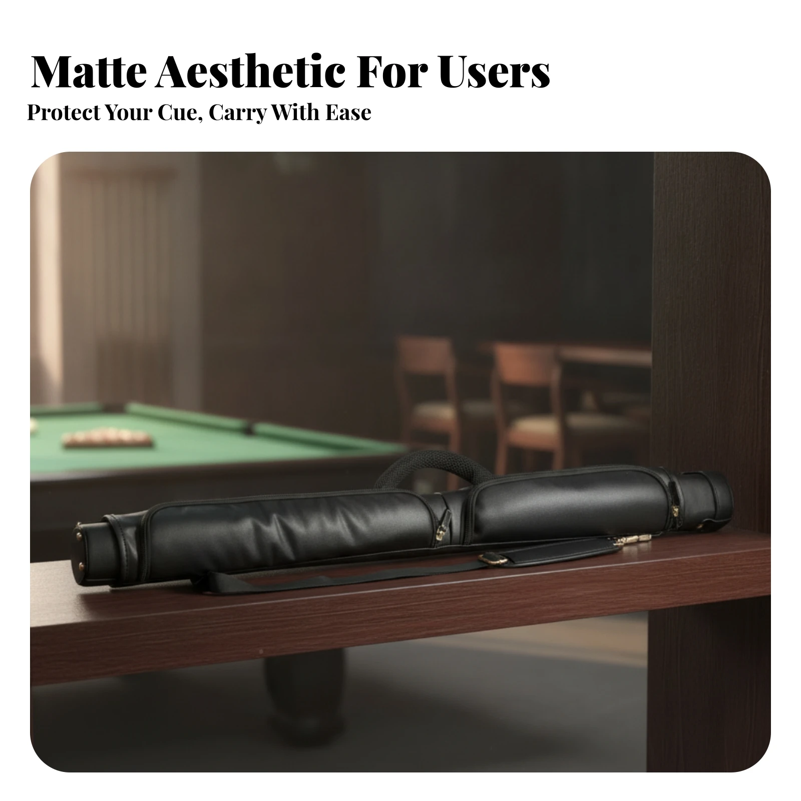 Cylindrical Billiard Cue Case Safeguarding PU Billiard Cue Case Lightweight for Practice Sessions, Tournament Travel