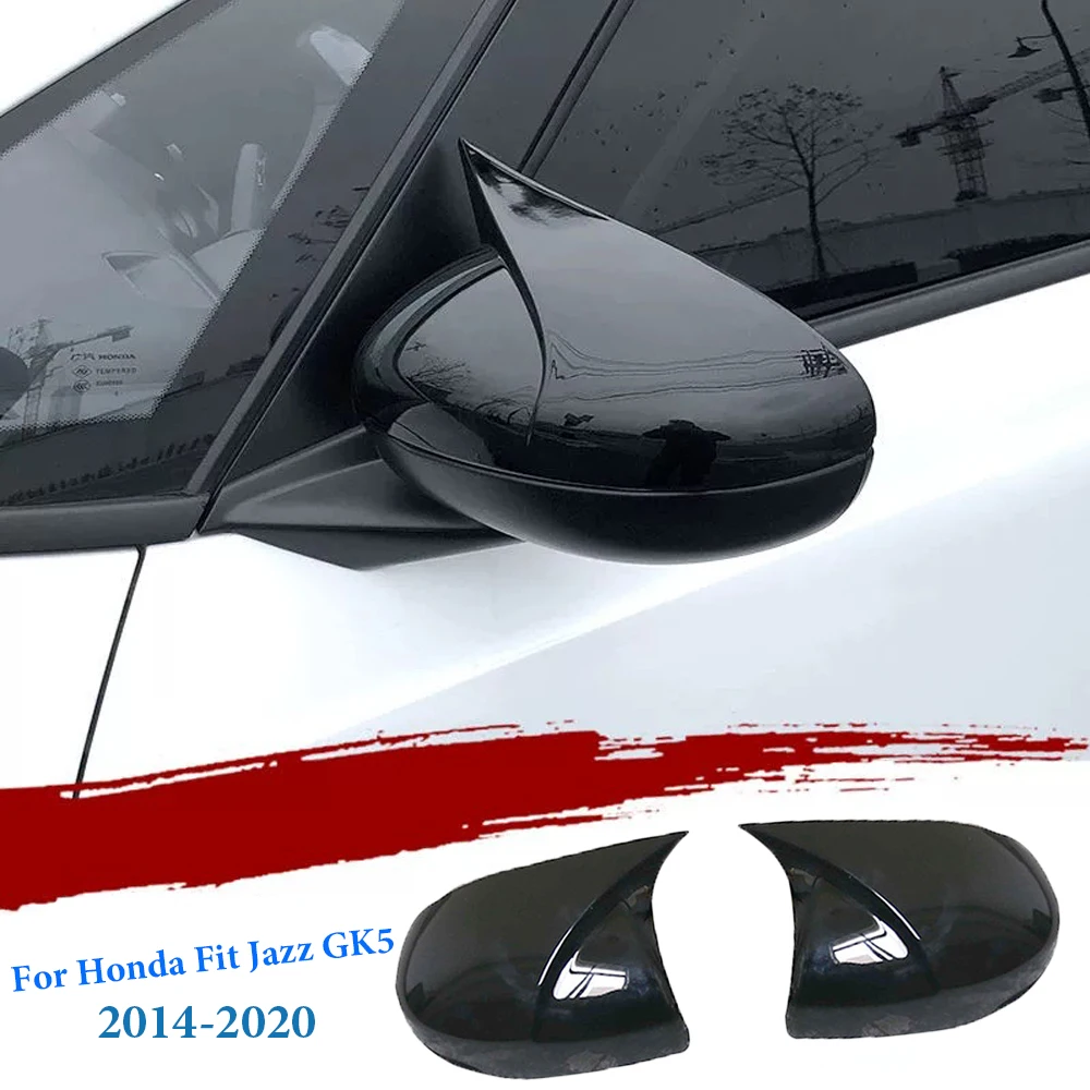 

Side Rearview Mirror Caps Black Wing Mirror Cover Fit For Honda Shuttle Fit Jazz GK5 2014 2015 2016 2017 2018 2019 2020