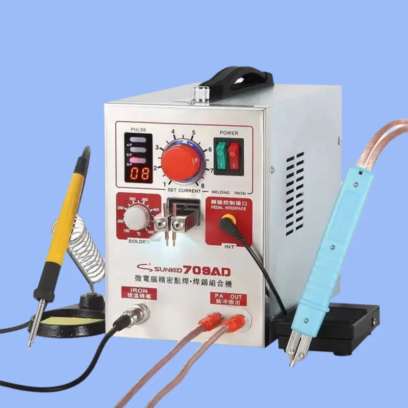 SUNKKO 709AD High Power 18650 Lithium Battery Spot Welder 110V 220V 1.9KW 500A Digital Automatic Cooling System Radiation System