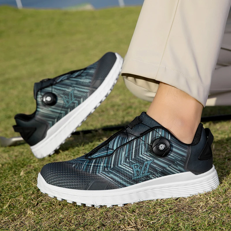 2025 ใหม่รองเท้ากอล์ฟสําหรับชาย Quick Lacing รองเท้ากีฬา Man สบายการฝึกอบรมรองเท้าบุรุษ Anti SLIP รองเท้า