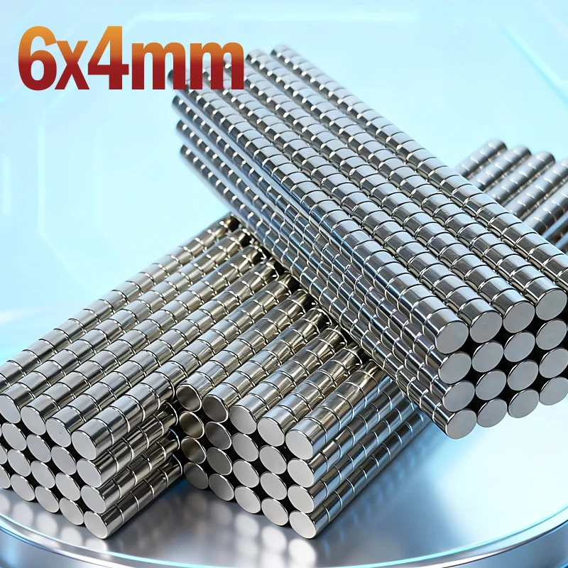 6x4mm Magnet N35 NdfeB Permanent Magnetic Imanes 6*4mm Accessory 20-500pcs Round Shape Neodymium Magnet for Office Fridge Craft