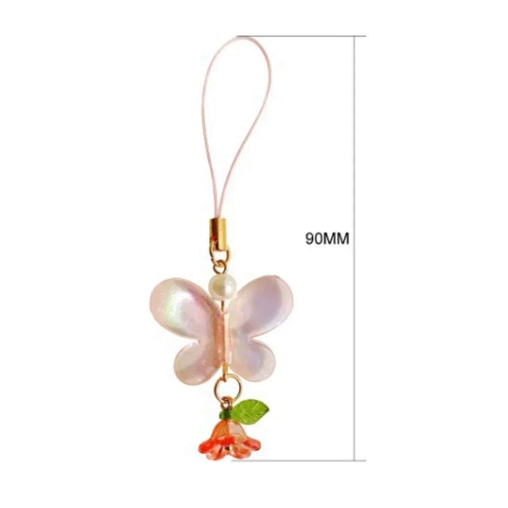 Big Butterfly Mobile Phone Keychain Phone Charm Phone Lanyard Fresh Phone Chain Convallaria Pendant Mobile Phone Strap