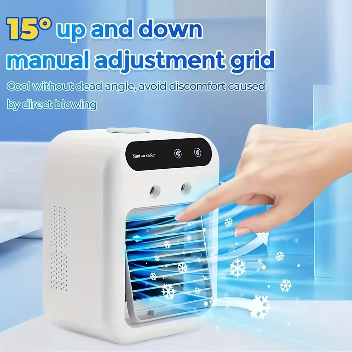 Portable Air Conditioner, Portable Cooling Wind Fan, 6000mAh Air Wind Fan, USB-C Charging, 2 Types of Wind Speed and 2 Types of Air Wind Model (Connection/Interchange), Portable Integrated Air Wind Fan, Cooling Function