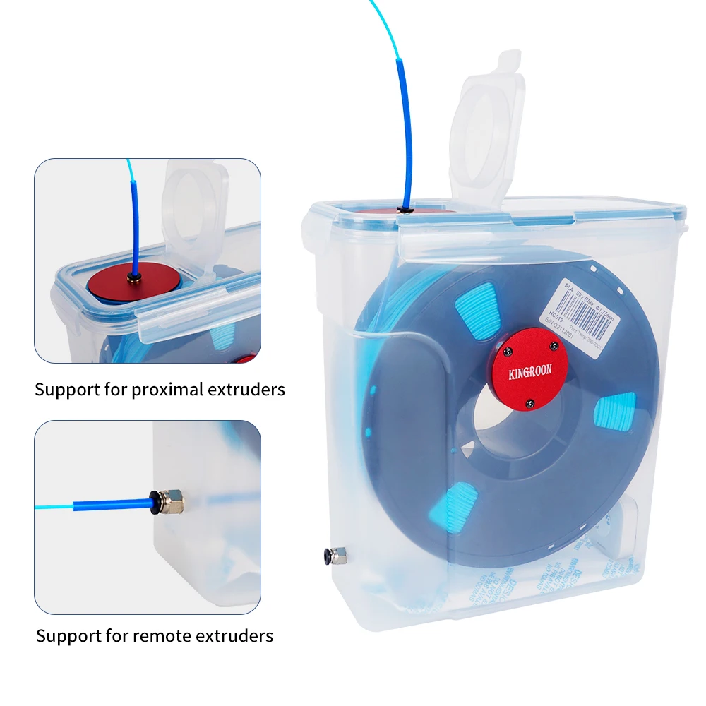 KINGROON 3D เครื่องพิมพ์ PLA Filament กล่องเก็บ ABS TPU เส้นใยแห้งกล่องทำให้ Filament แห้งผู้ถือความชื้นกล่อง