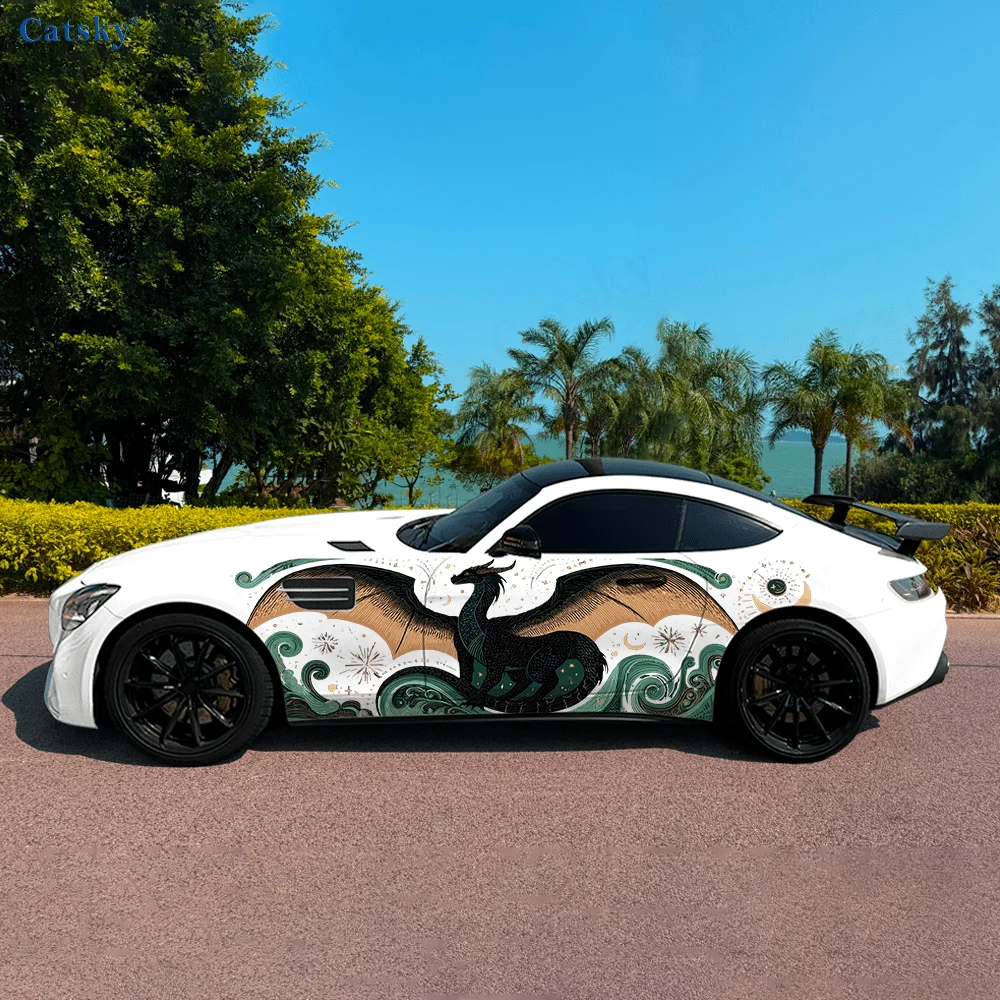 

Black Flying Dragon Car Vinyl Wraps Decal Self-adhesive PVC Sticker Suitable for Trucks SUV Decoration Auto Accessories Gift