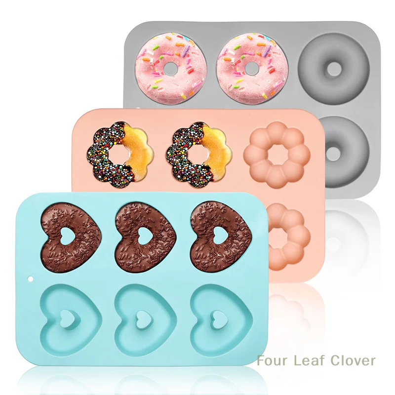 3 Pack Silicone Donut Pan For Baking, Non-Stick Doughnut Pan, 6 Cavity Heritage Bundtlette Cake Silicone Mold For Baking