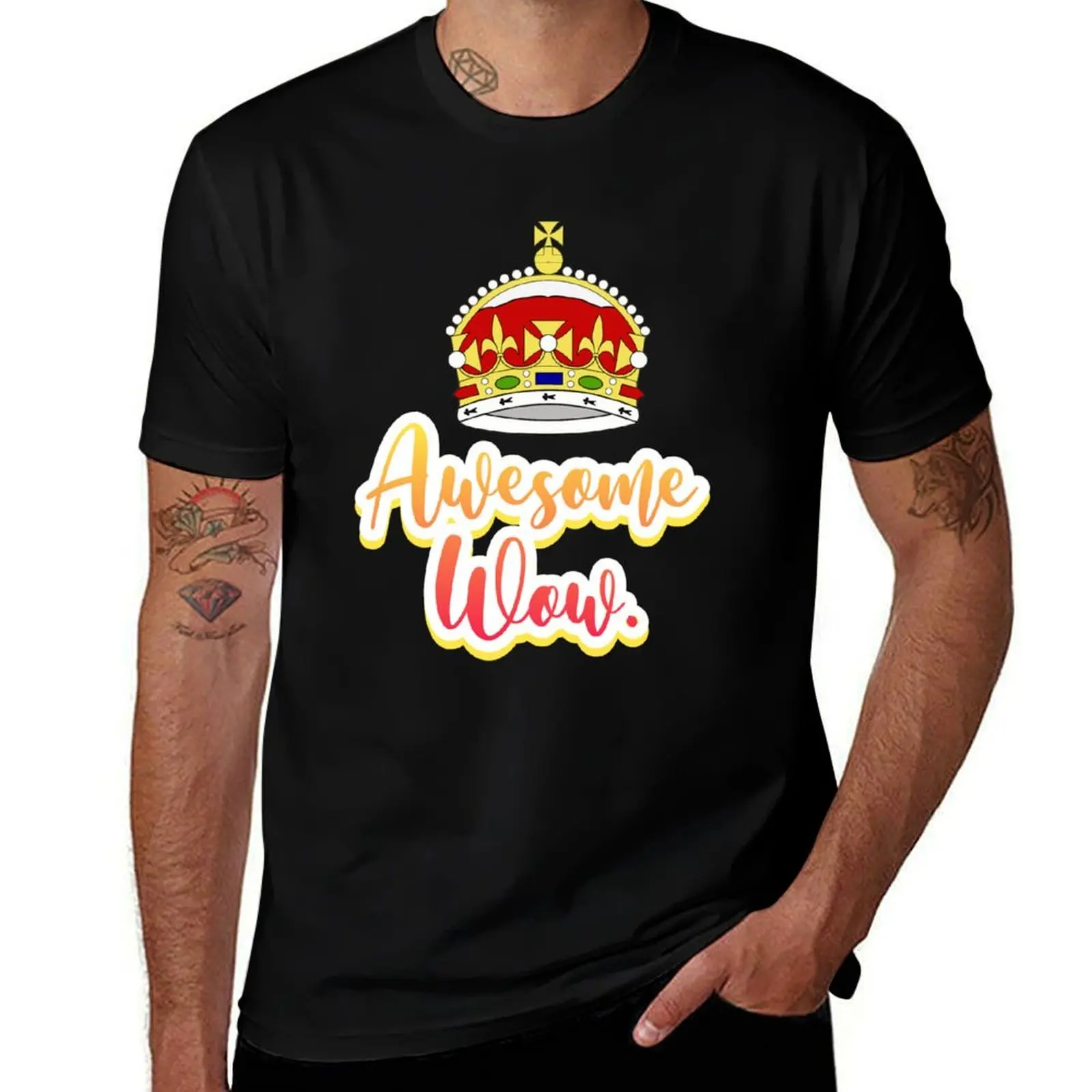 

Hamilton king george awesome wow quote sticker T-Shirt black cotton t-shirt plain for man package funny t shirts man T-Shirt