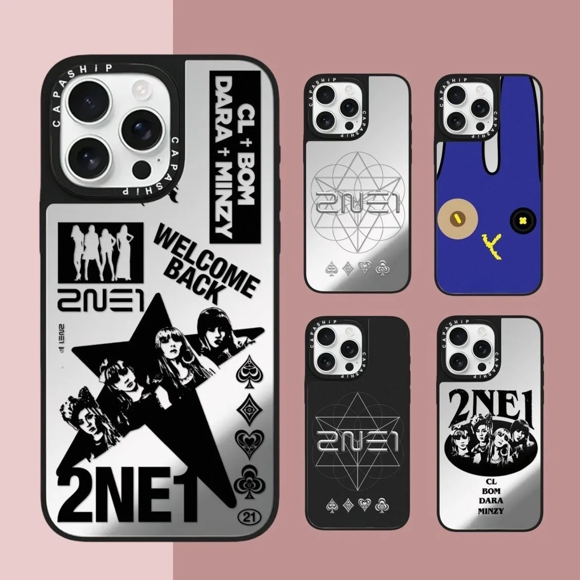 Funda Creativa para iPhone 15/14 Plus/16 Mirror/13 Pro Max con Diseño del Grupo Femenino 2NE1