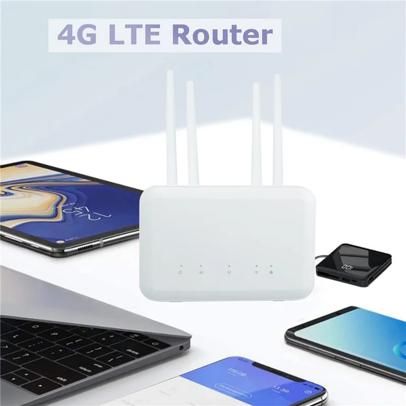 

【Элегантный дизайн】3X B625PRO-EU 4G Wi-Fi-маршрутизатор 300 Мбит/с со слотом для SIM-карты + 12-антенна 4G-маршрутизатор с поддержкой аккумулятора B28 Band US Plu