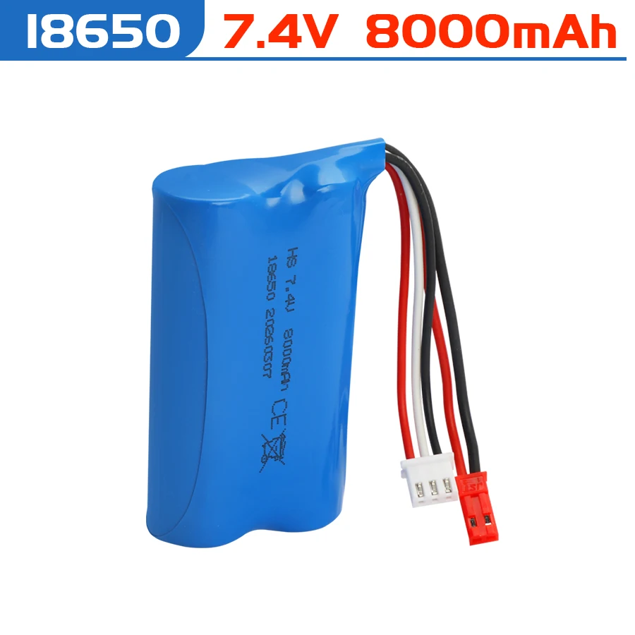 8000mah 18650 Lipo Battery for Q46 Wltoy 10428 12428/12423 X9115 144001 RC Car Spare Accessories 7.4V high capacity battery