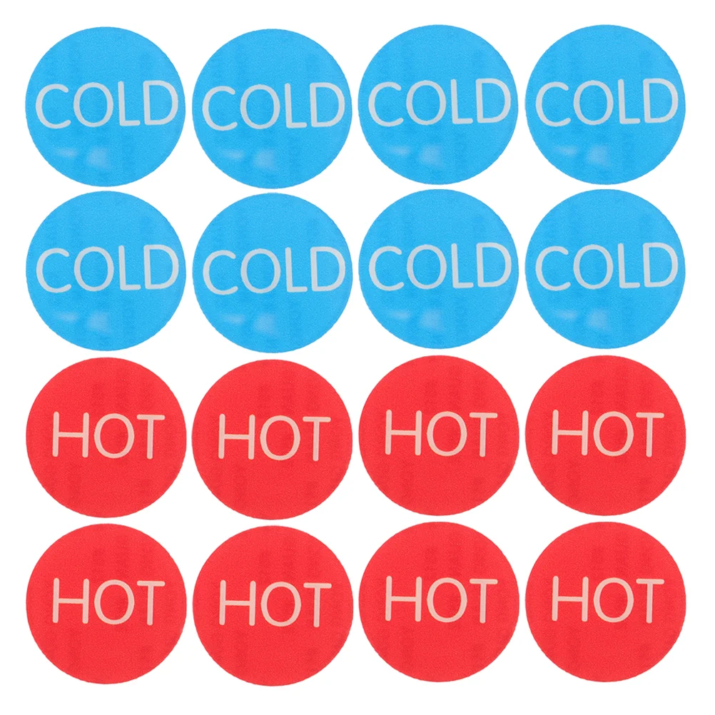 20 Pcs Signs Hot and Cold Water Faucet Indicator Stickers Label Instruction Hot/cold for Shower Office