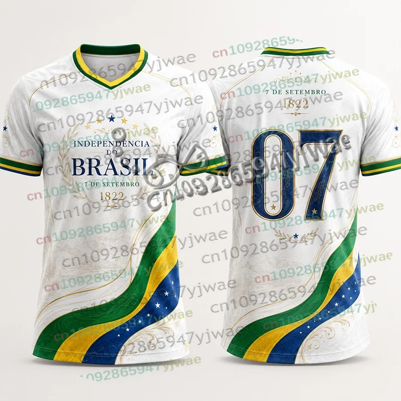 2026 Herren Brasilien Unabhängigkeitstag Fußballtrikot 7. September Patriotisches Fußballshirt Herbstmode Streetwear Damen Herren T-Shirt – Detail 9