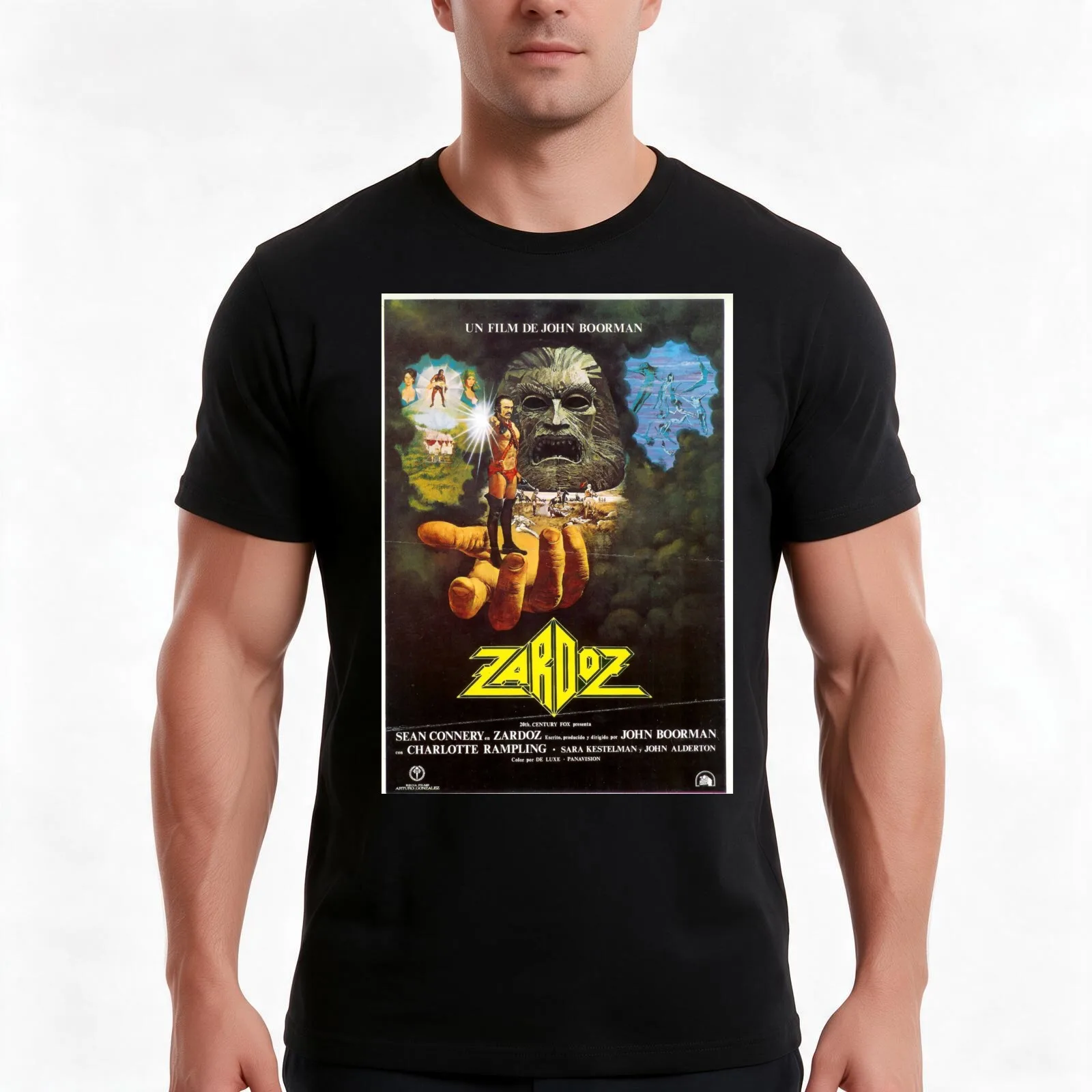 Zardoz, vintage T-Shirt, Summer Casual Cotton Tee, Oversized Streetwear Tops, Vintage Graphic Print, Loose Fit Short Sleeve