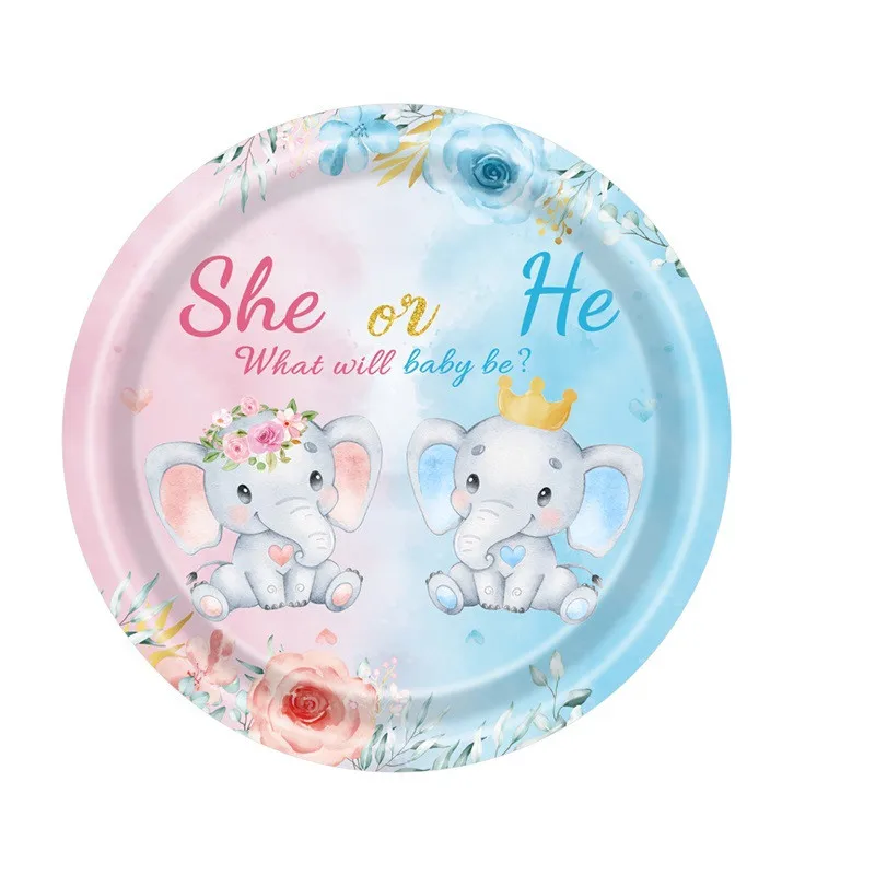 Gender Reveal Birthday Party Tableware Set Party Paper Plate Cups Tablecloth Boy Or Girl Baby Shower Party Decoration Supplies