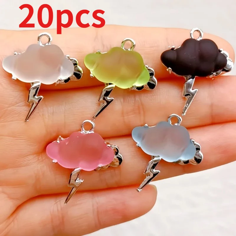 

20pcs Resin and Zinc Alloy Cloud Pendant for Earrings and Necklaces Bracelet Resin Charms for Jewelry Accessories Making