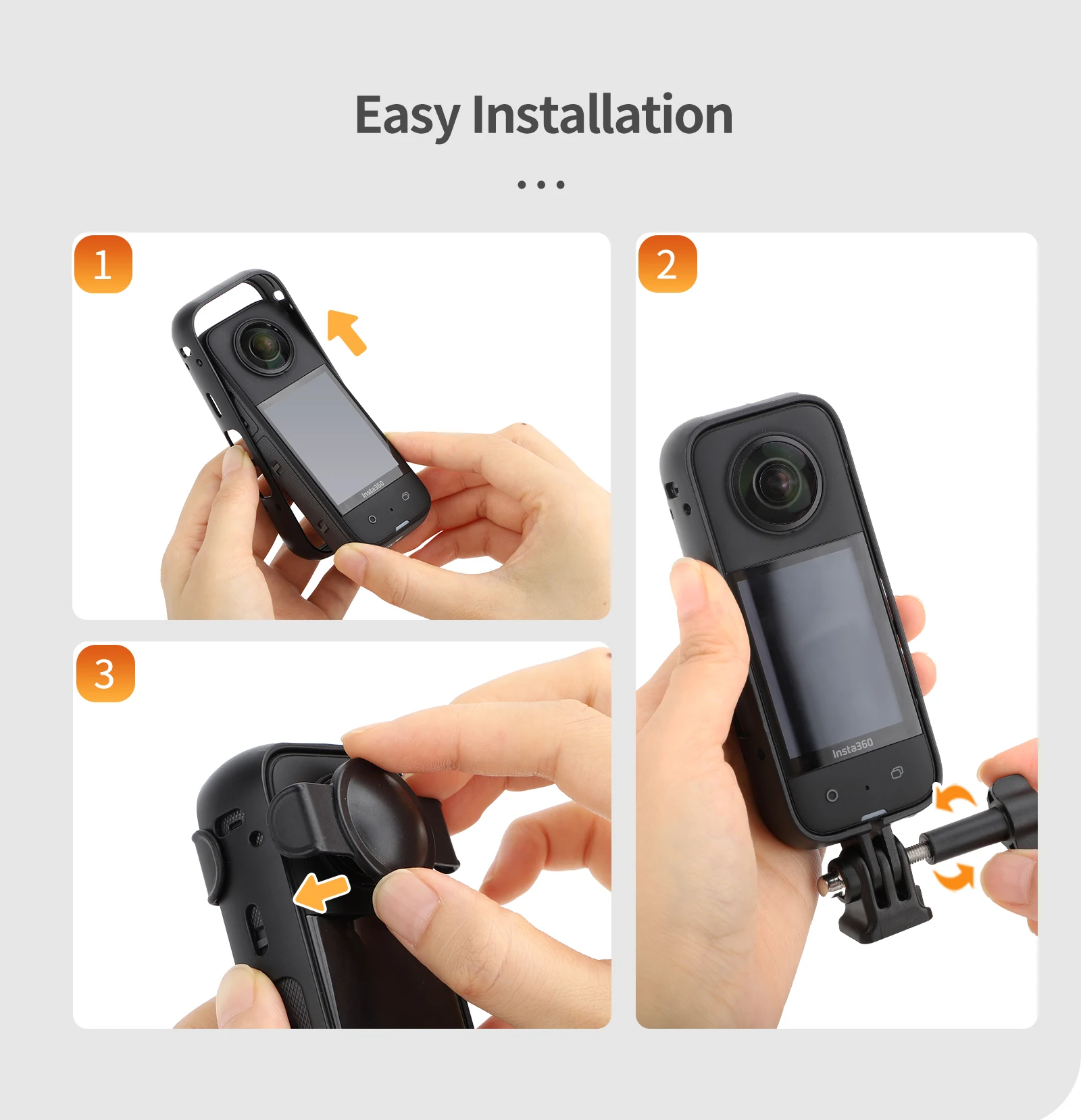 Khung Bảo Vệ Lồng Ống Kính Gắn Chân Đế Vỏ Ốp Lưng Insta360 X3 Hành Động Phụ Kiện