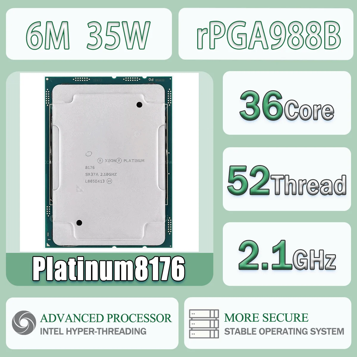 Intel Xeon Platinum8176 28 núcleos 56 hilos 2,1 GHz 38,5 MB 165 W DDR4 ordenador CPU procesador servidor Platinum 8176 paquete LGA3647