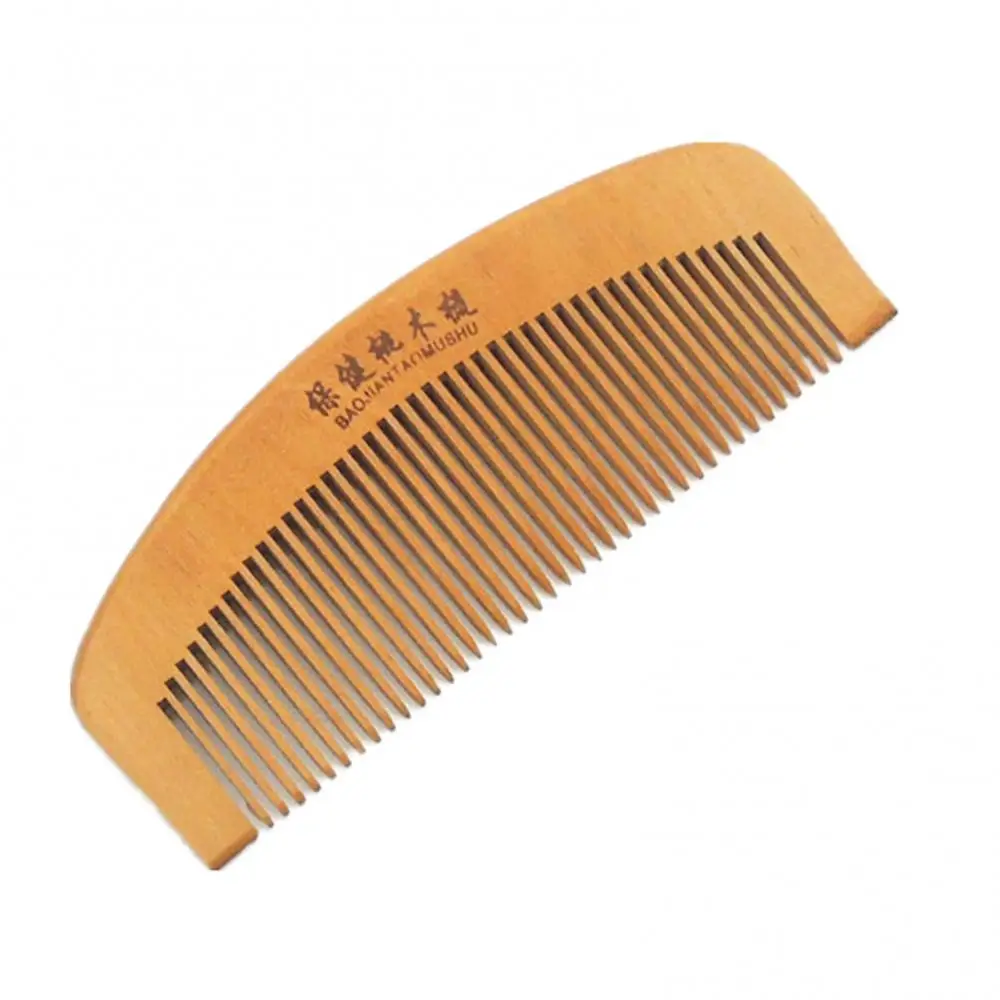 Peigne en bois de pêche naturel, soins de santé des cheveux, dents fermées, massage de la tête, barbe, accessoire de beauté, 1 pièce