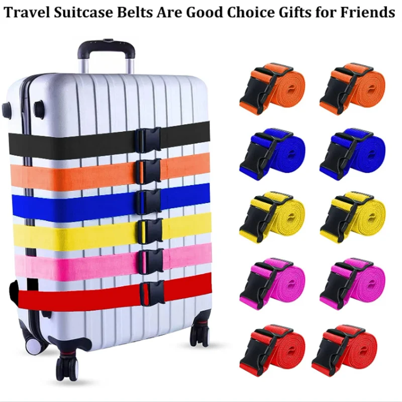 Straight Shaped Luggage Straps for Suitcase, Polyester Luggage Belt with Adjustable Release Buckle Travel Accessory