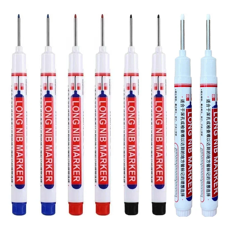 8 Teile/satz 20mm Tiefe Loch Lange Spitze Kopf Marker Für Metall Perforieren Stift Wasserdicht Bad Holzbearbeitung Dekoration Multi-zweck