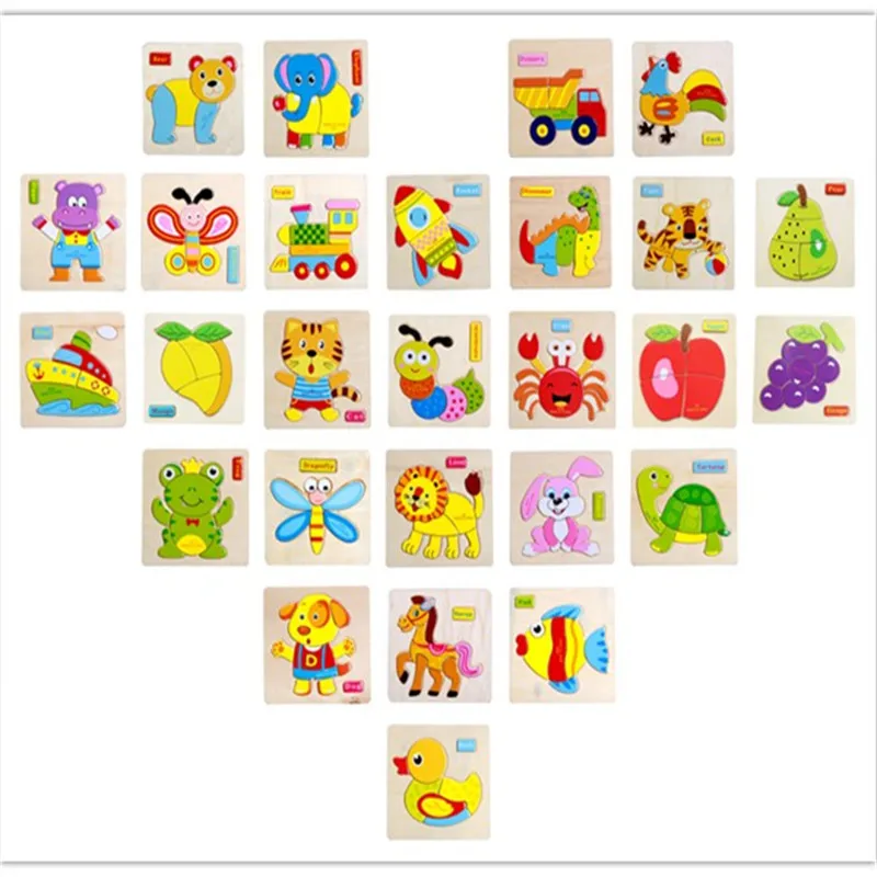 

Kids Hand Grab Board 3D Puzzle Wooden Toys for Children Cartoon Animal Wood Jigsaw Toddler Baby Early Educational Learning Toy