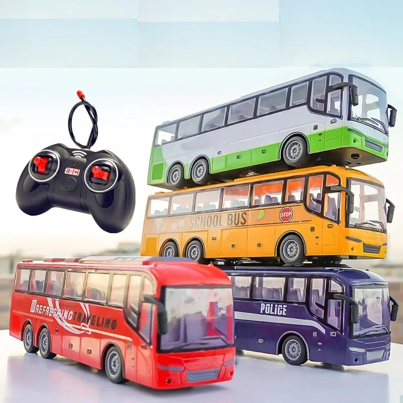 Kids Toy Rc Car Remote Control School Bus with Light Tour Bus Radio Controlled Electric Car For Children Toys Gift