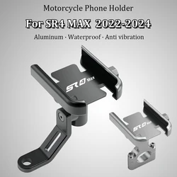 Motorcycle Phone Holder Aluminum Alloy Stand Waterproof for LONCIN VOGE SR4 Max 350 350T 2022 2023 2024 SR4MAX Accessories