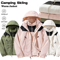 New Three-in-one Outdoor Jackets Simple Fashion Suitable Men Women Wear Waterproof Breathable Fabric Camping Skiing Warm Jacket