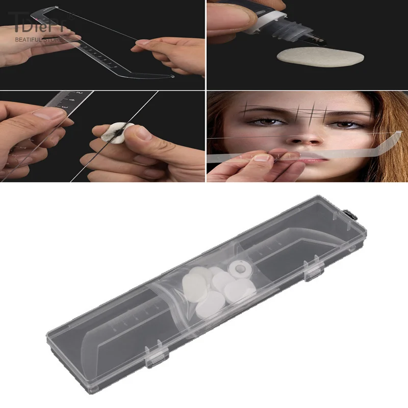 

Precision Tattoo Positioning Ruler Guide Shaper Mapping Marker Measuring Clear Scale Flexible Design For Symmetrical Brows