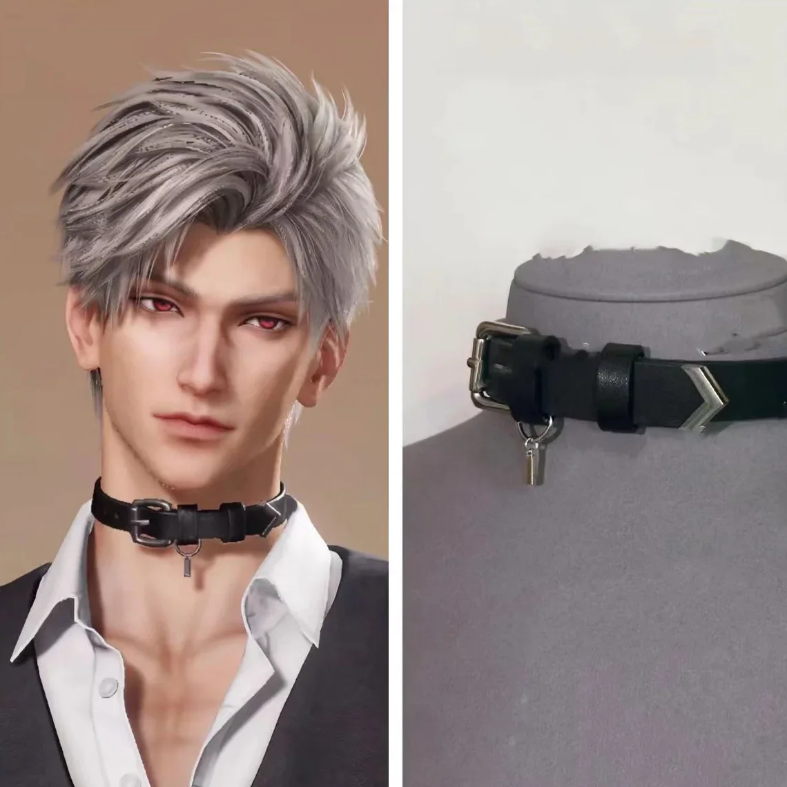 Game Love and Deepspace Sylus Pendant Cosplay Choker Unisex PU Chain Necklace Halloween Party for Women Men Clothing accessories