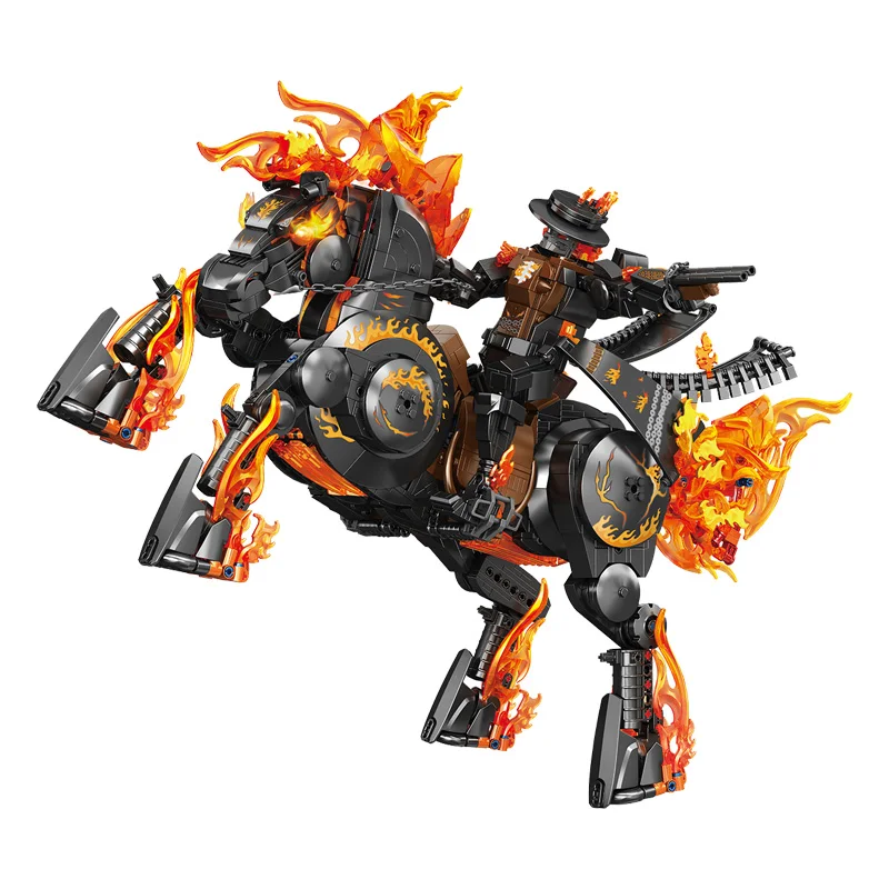 IN VOORRAAD MOC Creativiteit Ghost Rider Bouwstenen Model Mech Warhorse Bricks Assembleren Speelgoed voor Kinderen Verjaardagscadeau Set