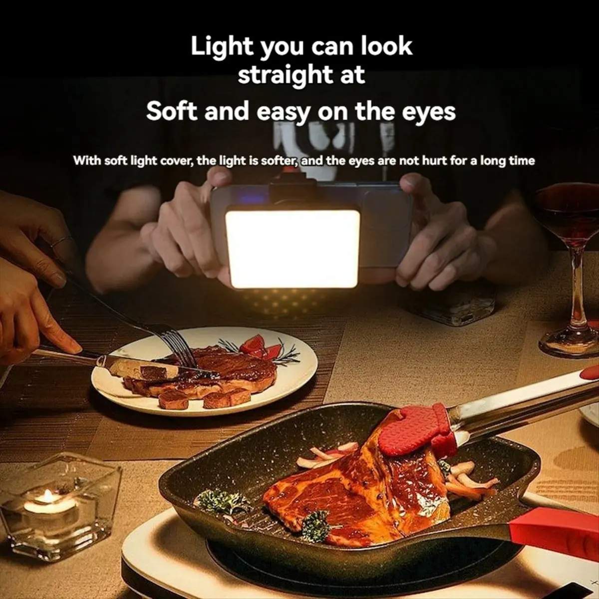 

эти светодиодный карманный фонарь для селфи для телефона 3000K-9900K с регулируемой яркостью для фотосъемки CRI 80+, перезаряжаемая вспышка для уличной камеры