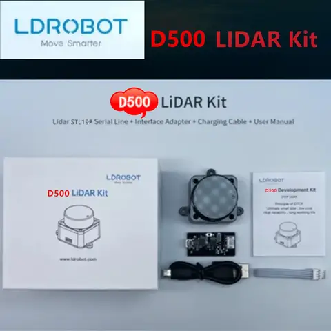 LDROBOT D500 라이더 키트 12미터 레이더 Lidar Coin-D4 스캐너 360도 스캐닝 실내 및 실외용 ROS1 및 ROS2 지원 LDROBOT D500 라이더 키트 12미터 레이더 Lidar Coin-D4 스캐너 360도 스캐닝 실내 및 실외용 ROS1 및 ROS2 지원