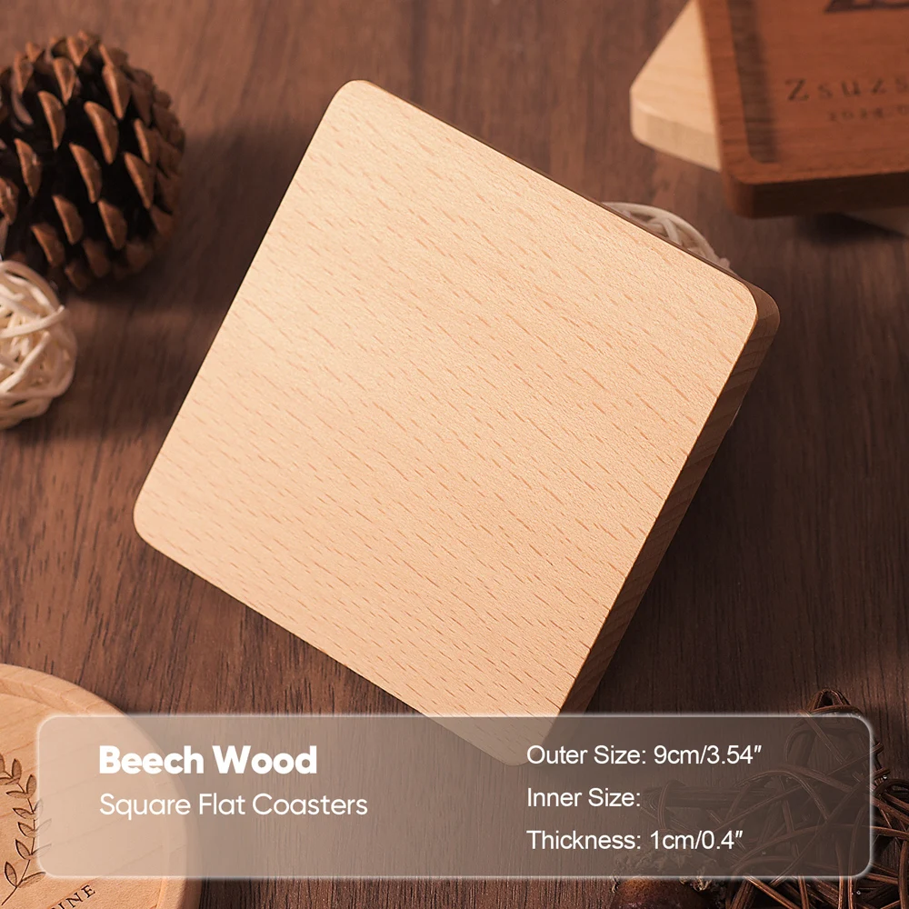 1PCS Solide Walnuss Holz Untersetzer Runde Quadratische Buche Holz Tasse Matte Langlebig Hitzebeständige Tee Kaffee Tasse Pad Tischsets 8,8 cm/3,46 in – Detail 11