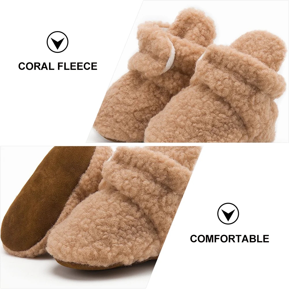 

1 пара детских обуви для ходьбы, зимние теплые хлопковые противоскользящие детские кроссовки, мягкие эластичные дышащие, приятные для кожи, нескользящая подошва