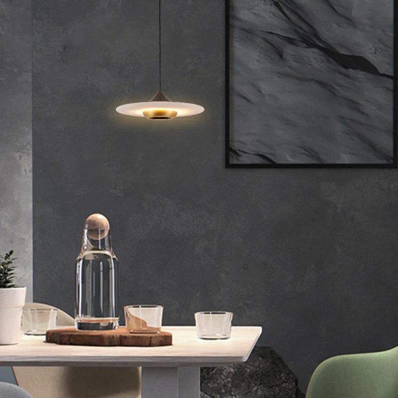 Lighting Factory Wholesale Minimalist Luxury Marble Hanging Lamp Single Pendant Lights For Bedside Dining Table