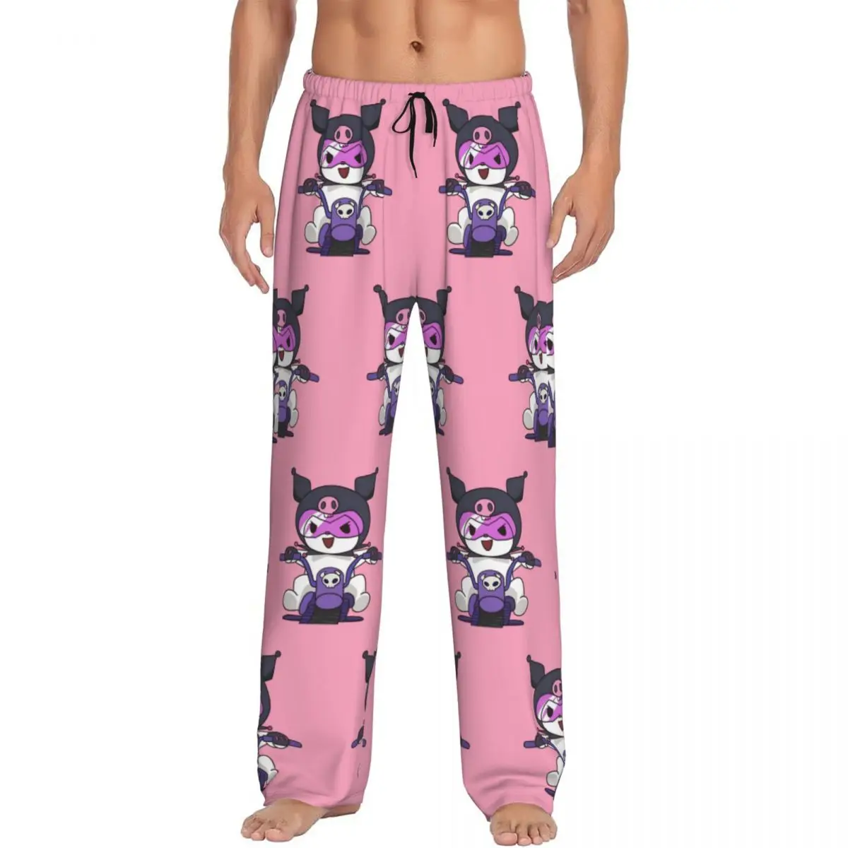 

Custom Printed Men Kuromi Pajama Pants Little Devil Sleepwear Sleep Lounge Bottoms with Pockets