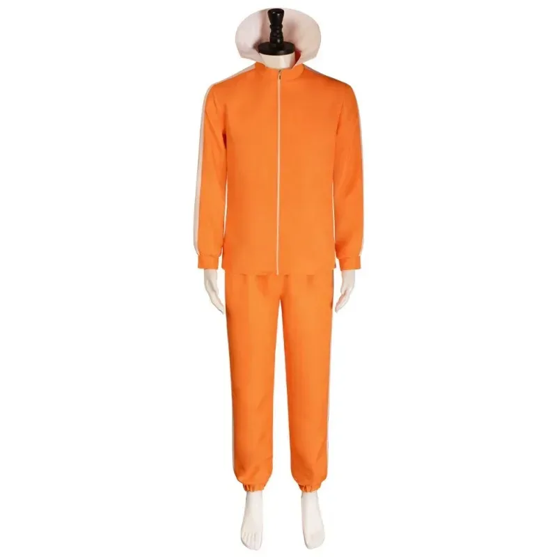 Disfraz de Cosplay de Vector de película sisi 2233, trajes de pantalón Jakect naranja, disfraz, conjunto completo para hombres, traje elegante de Halloween, juego de rol para fiesta