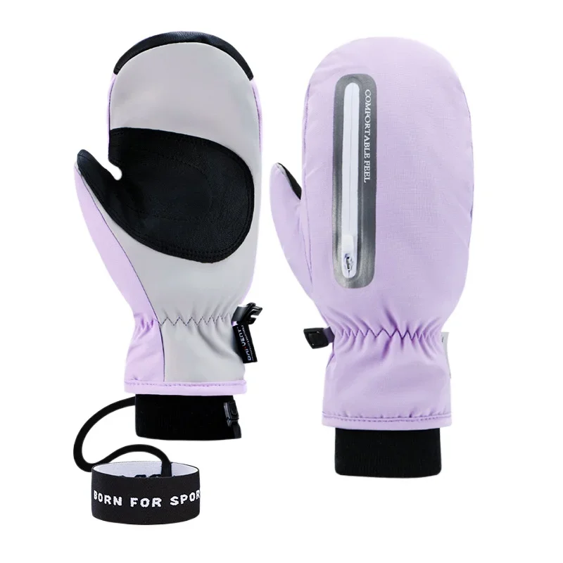 

New Ski Gloves for Men and Women In Winter Waterproof and Warm Single and Double Board Wear-resistant and Inner Split Finger