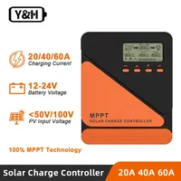 MPPT Solar Charge Controller 20A 40A 60A 12V 24V for GEL SLD FLD LI Battery Voltage Regulator MAX PV Input 50 Ro 100V