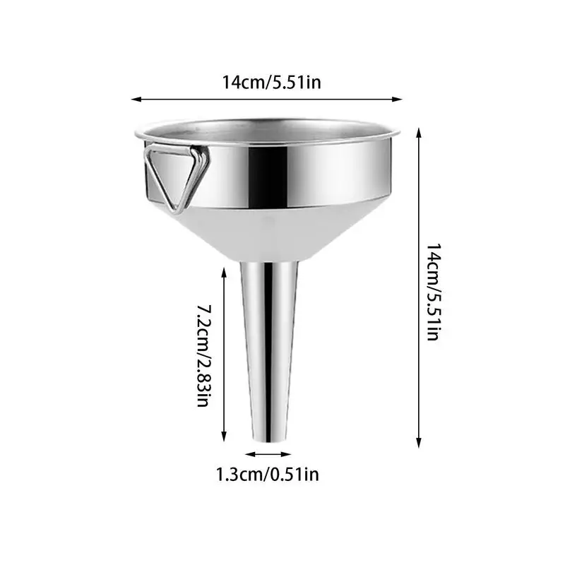 Multifunctional Stainless Steel Funnel Filter Liquid Transfer Cup Suitable For Glass Bottle Seasoning Jar Transferring Oil Wine