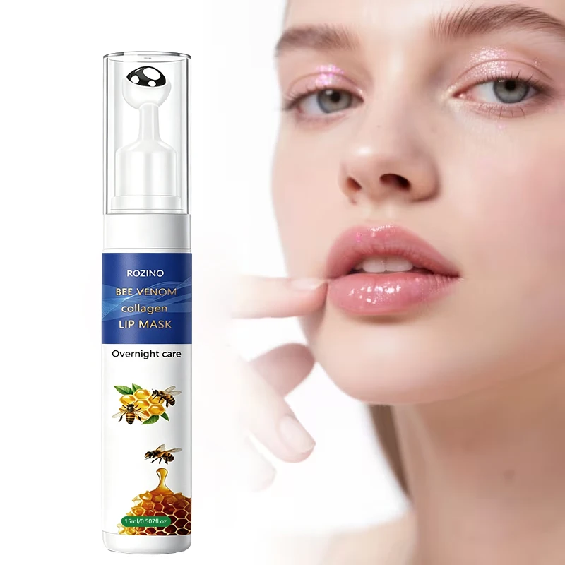 Rozino Bee Venom Collagen Moisturizing Lip Mask, with a Warm and Smooth Texture, Has a Gentle and Pleasant Fragrance. It Can Nourish the Lips, Relieve Dryness and Tightness, Has Good Elasticity, and Can Be Absorbed Quickly after Application, Meeting the Daily Needs for Lip Moisturization and Care.