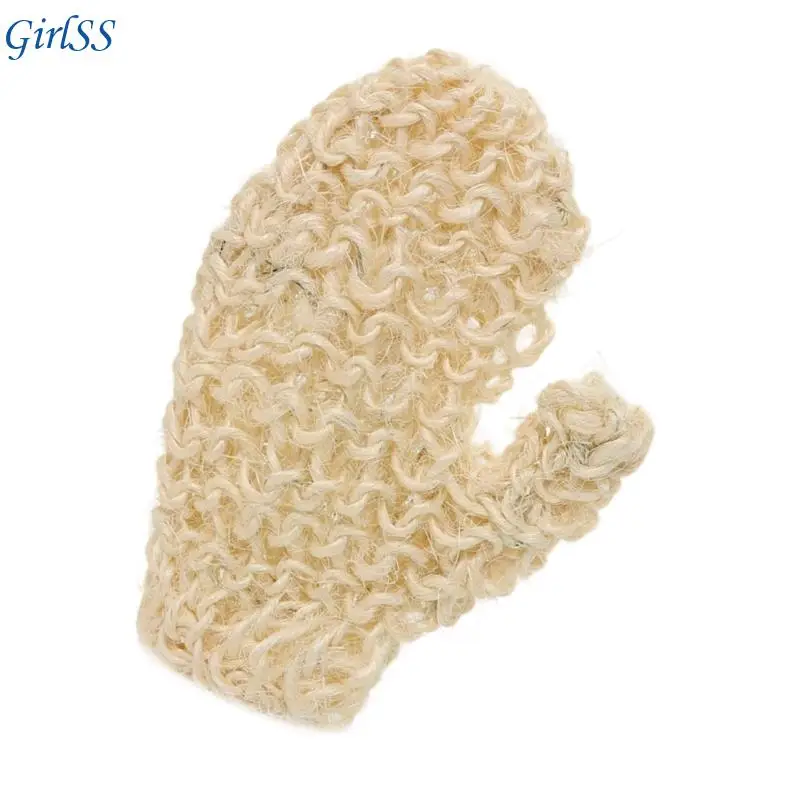 Luva sisal tecida com fibra sisal para uso diário no chuveiro, renovações da pele e terapia massagem T4MB