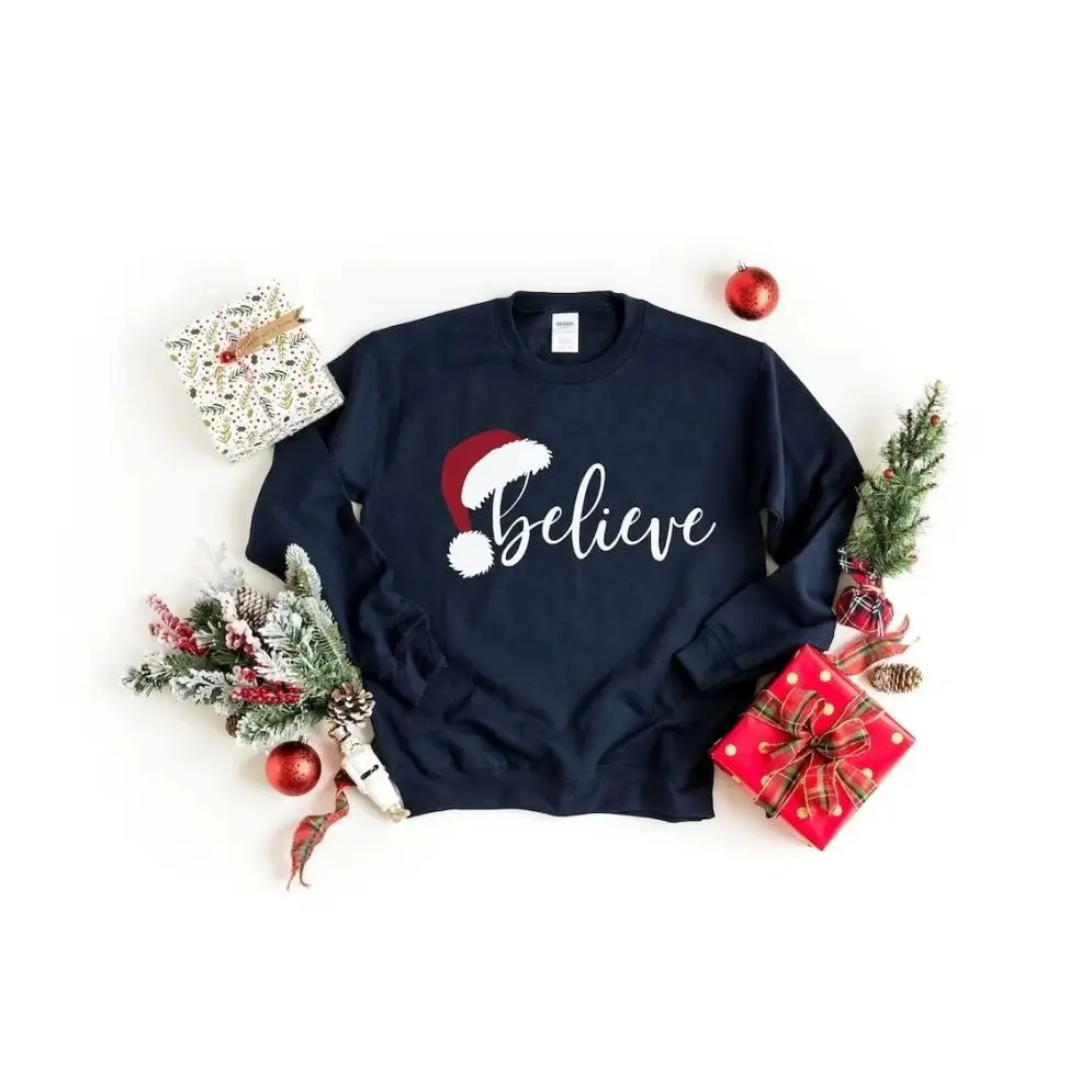 Believe Christmas Sweatshirt, Christmas Believe Shirt Christmas Party Shirt, Christmas Sweatshirt, Christmas Family Shirt,Family