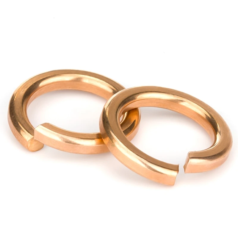 브론즈/구리/황동 스플릿 스프링 와셔 M2 M2.5 M3 M4 M5 M6 M8 M10-M22 탄성 가스켓 쉘 패드 스프링 잠금 와셔 풀림 방지